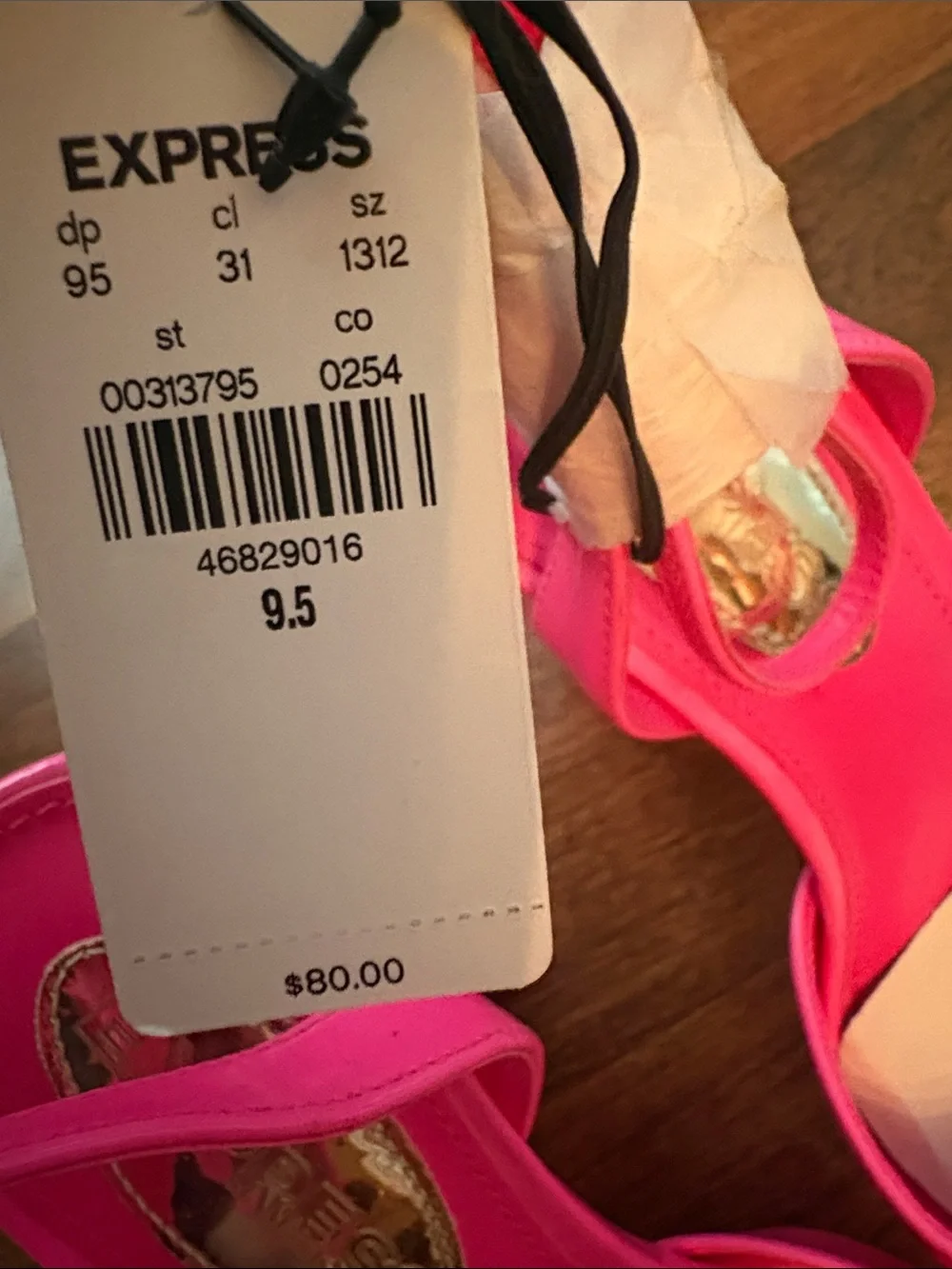 Express Women's Neon Pink Platform Block Heel Sandals